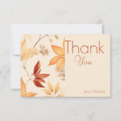 Boho Fall blumengeschmücktes Brautparty Dankeskarte (Vorderseite)