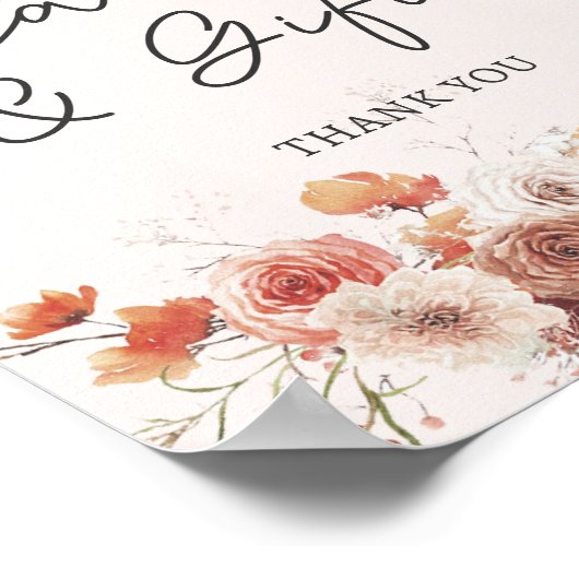 Boho Fall Blumenkarten und Geschenkposter Poster (Ecke)