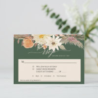 BOHO Fall Blumenwald Grüne Pampas Grass Hochzeit