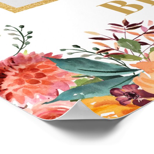 Boho Fall blush borundy orange Foto prop Poster (Ecke)