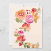 Boho Fall Blütenfarbe QR Pfirsichfarben Brautparty Einladung (Rückseite)