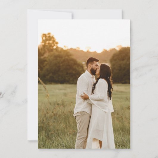 Boho Fall Botanical Wedding Foto Einladung (Rückseite)