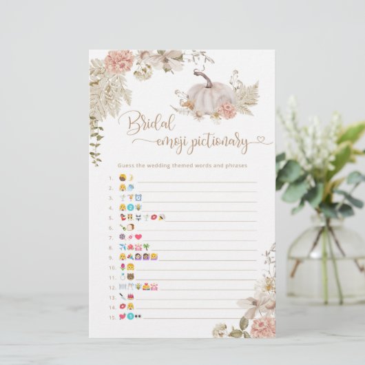 Boho fall Brautparty Emoji pickspiel (Stehend Vorderseite)