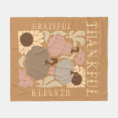 Boho Fall dankbar Nochmals gesegneter Erntedank Fleecedecke (Vorderseite (Horizontal))