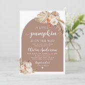 Boho Fall eine kleine Pumpkin Baby Dusche Einladun Einladung (Stehend Vorderseite)