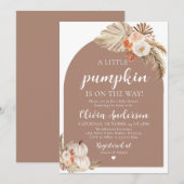 Boho Fall eine kleine Pumpkin Baby Dusche Einladun Einladung (Vorne/Hinten)