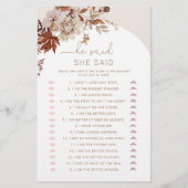 Boho fall Er sagte, sie sagte Brautparty (Vorderseite)