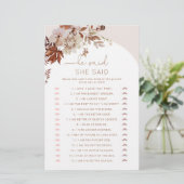 Boho fall Er sagte, sie sagte Brautparty (Stehend Vorderseite)