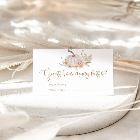 Boho Fall erraten, wie viele Küsse Bridal Spiel en Begleitkarte