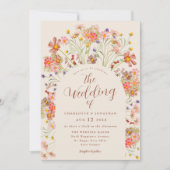 Boho Fall Floral Arch Einladung (Vorderseite)