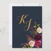 Boho Fall Floral Arrow Bouquet Brautparty Einladung (Rückseite)