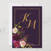 Boho Fall Floral Arrow Bouquet Wedding Einladung (Rückseite)