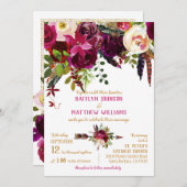 Boho Fall Floral Arrow Bouquet Wedding Einladung (Vorne/Hinten)