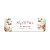 Boho Fall Floral Baby Dusche Rücksendeadresse (Vorne)