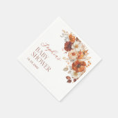 Boho Fall Floral Baby Dusche Serviette (Ecke)