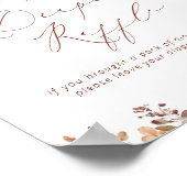 Boho Fall Floral Baby Dusche Windeln Raffle Poster (Ecke)