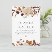 Boho Fall Floral Baby Dusche Windeln Raffle Schild Einladung (Stehend Vorderseite)