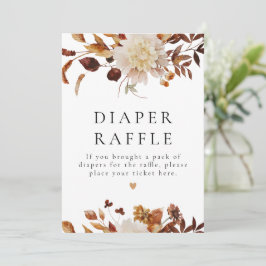 Boho Fall Floral Baby Dusche Windeln Raffle Schild Einladung