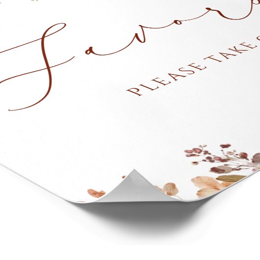 Boho Fall Floral Baby Duwer Lieblings-Schild Poster (Ecke)