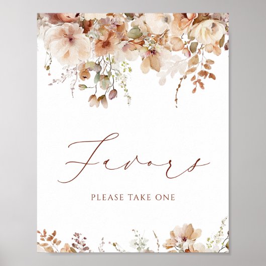 Boho Fall Floral Baby Duwer Lieblings-Schild Poster (Vorne)