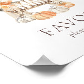 Boho Fall Floral Baby Duwer Lieblings-Schild Poster (Ecke)