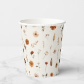 Boho Fall Floral Baby Shower  Pappbecher (Rückseite)