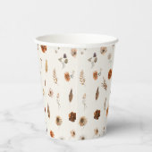 Boho Fall Floral Baby Shower Pappbecher (Rechts)