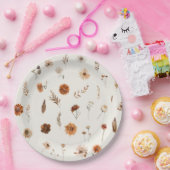 Boho Fall Floral Baby Shower Pappteller (Party)