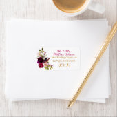 Boho Fall Floral Bouquet Wedding Label Adressaufkleber (Insitu)