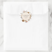 Boho Fall Floral Brautparty Runder Aufkleber (Tasche)