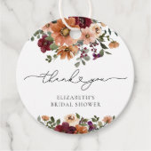 Boho Fall Floral Brautparty Vielen Dank Geschenkanhänger (Vorderseite)