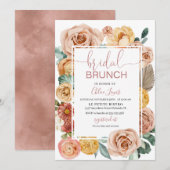 Boho Fall Floral Bridal Brunch Einladung (Vorne/Hinten)