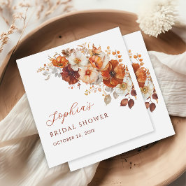 Boho Fall Floral Bridal Shower Serviette