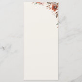 Boho Fall Floral Brown Lasst uns Elfenbeinhochzeit Menükarte (Rückseite)