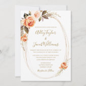 Boho Fall Floral Burnt Orange Foto Wedding Einladung (Vorderseite)