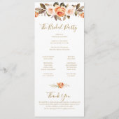 Boho Fall Floral Burnt Orange Wedding Program Programm (Rückseite)