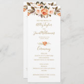 Boho Fall Floral Burnt Orange Wedding Program Programm (Vorne/Hinten)