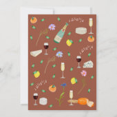 Boho Fall Floral Citrus Terracotta Beige Wedding Einladung (Rückseite)