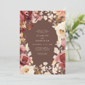 Boho Fall Floral Cream Burgundy Probe Dinner Einladung (Stehend Vorderseite)