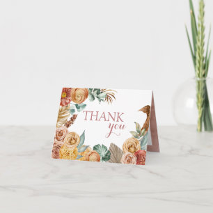 Boho Fall Floral Danke Karte