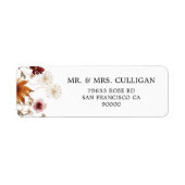 Boho Fall Floral Envelope Rücksendeadresse (Vorne)