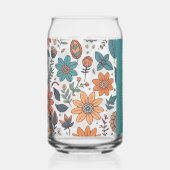 Boho Fall Floral Erntedank Gifts Individuelle Name Dosenglas (Vorderseite)