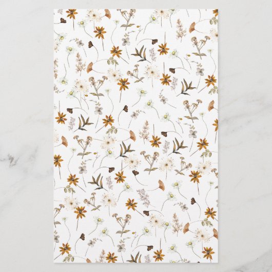 Boho Fall Floral Frame Bridal Bingo Showspiel (Rückseite)