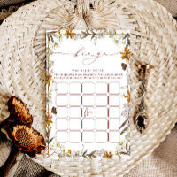 Boho Fall Floral Frame Bridal Bingo Showspiel