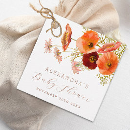 Boho Fall Floral Gender Neutral Baby Dusche Custom Geschenkanhänger