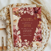 Boho Fall Floral Gold Creme Scarlet Babydusche Einladung