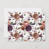 Boho Fall Floral Mit Monogramm Stationierungskarte Mitteilungskarte (Rückseite)