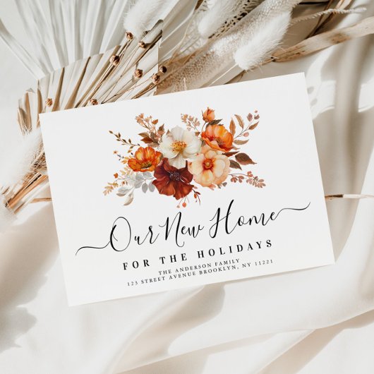 Boho fall floral New address Postkarte