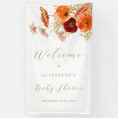 Boho Fall Floral Personalisiert Baby Dusche Banner (Vertikal)