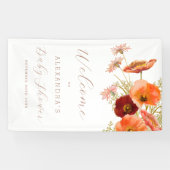 Boho Fall Floral Personalisiert Baby Dusche Willko Banner (Horizontal)